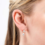 Diamonfire Vine Leaf Earrings with Teardrop Drop