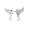 Diamonfire Statement Multi-Cut Zirconia Crawler Earrings with Drop