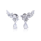 Diamonfire Statement Multi-Cut Zirconia Crawler Earrings with Drop