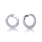 Diamonfire Pave Swirl Open Circle Earrings