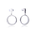 Diamonfire Half Pave Open Circle Earrings
