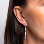 Diamonfire Teardrop Front Stud and Back Drop Earrings