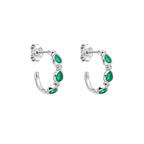 Laura Ashley Silver Thornage Flowers Hoop Earrings