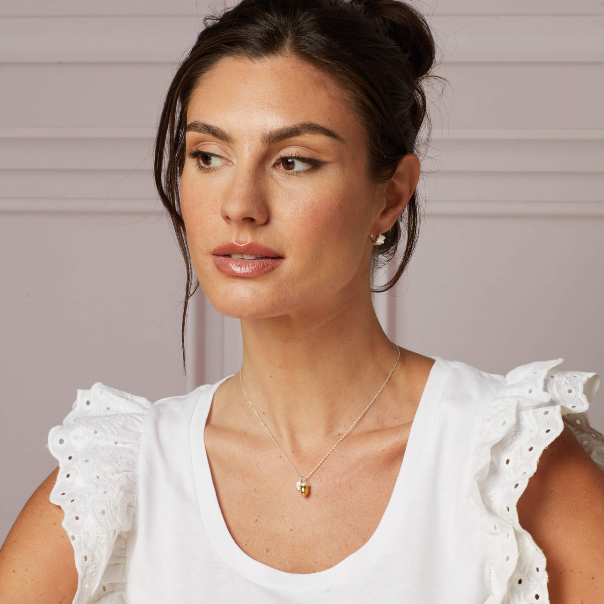 Laura Ashley Silver Broadoak Mini Hoop Earrings
