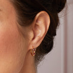 Laura Ashley Silver Thornage Flowers Hoop Earrings