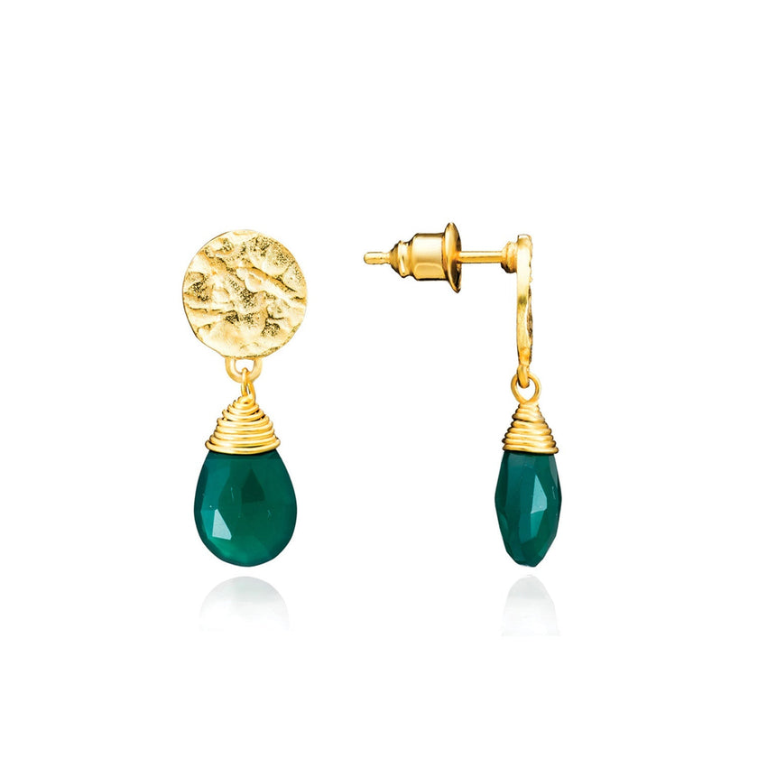 Classic Athena Kate Drop Earrings: Green Onyx
