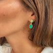 Boucles d'oreilles pendantes Iris double pierre gemme avec onyx vert et prehnite
