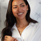 Elements Gold Open Oval 3/4 Hoop Earrings