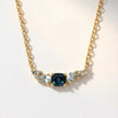 Elegant Topaz Cluster Gold Necklace - Zaria