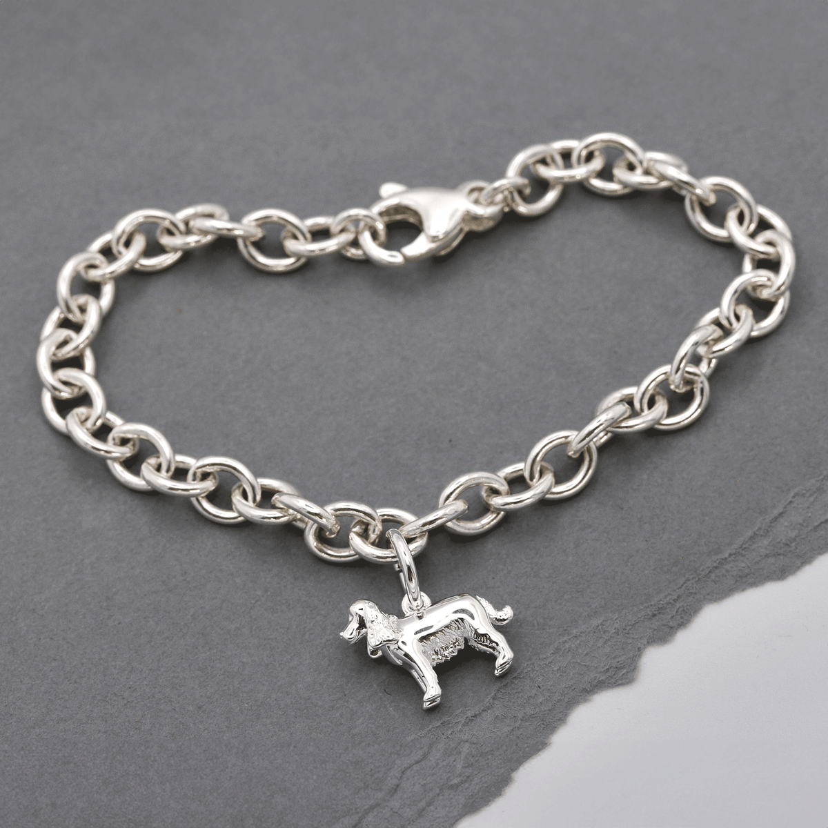 English Cocker Spaniel Silver Dog Charm