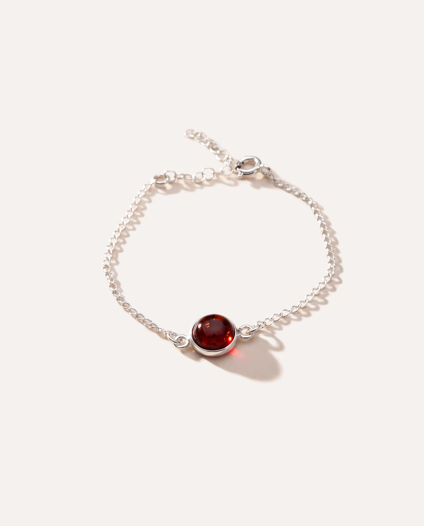 ESSENTIALS Bracelet à maillons chaîne en ambre cerise
