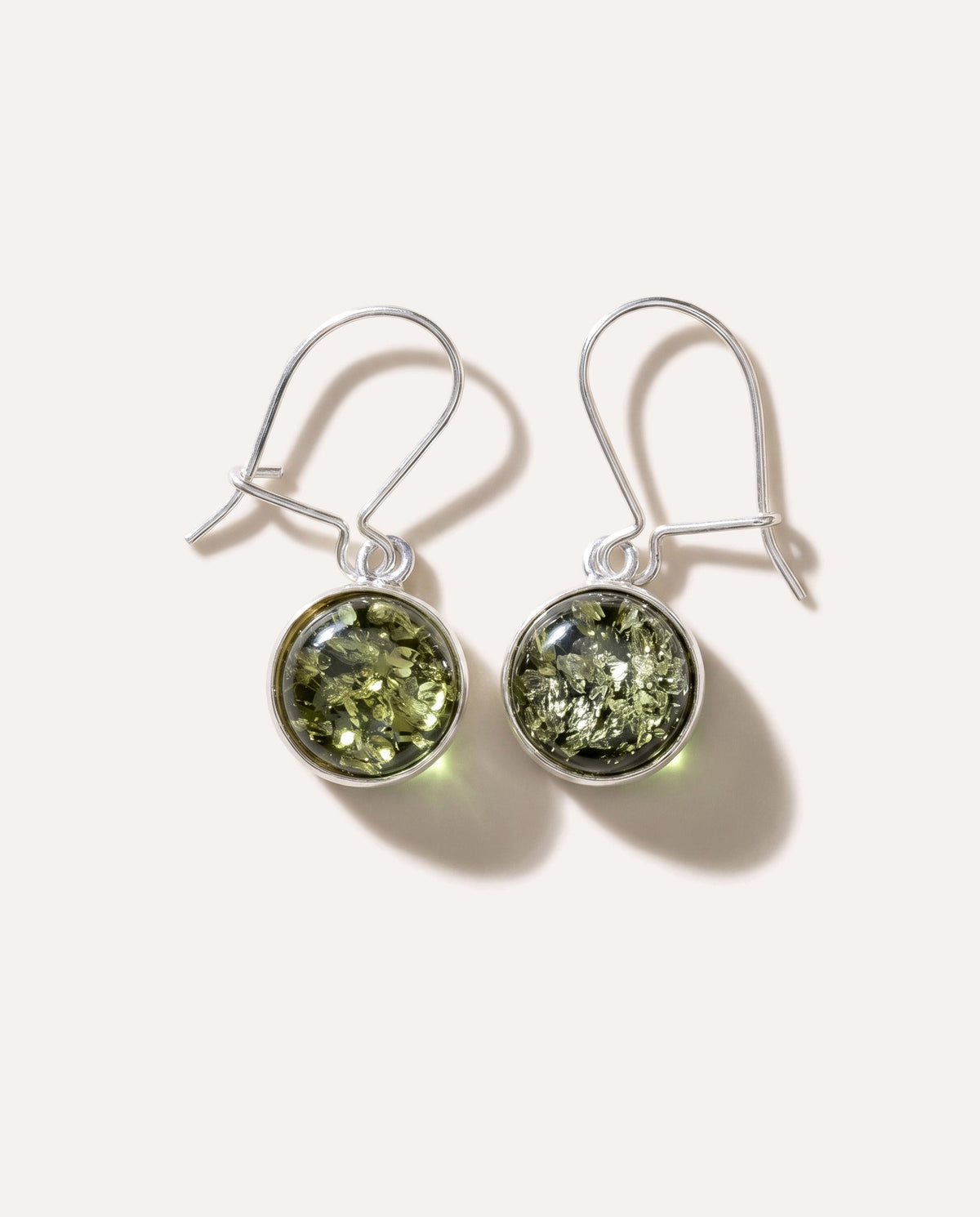 ESSENTIALS Green Amber Drop Earrings