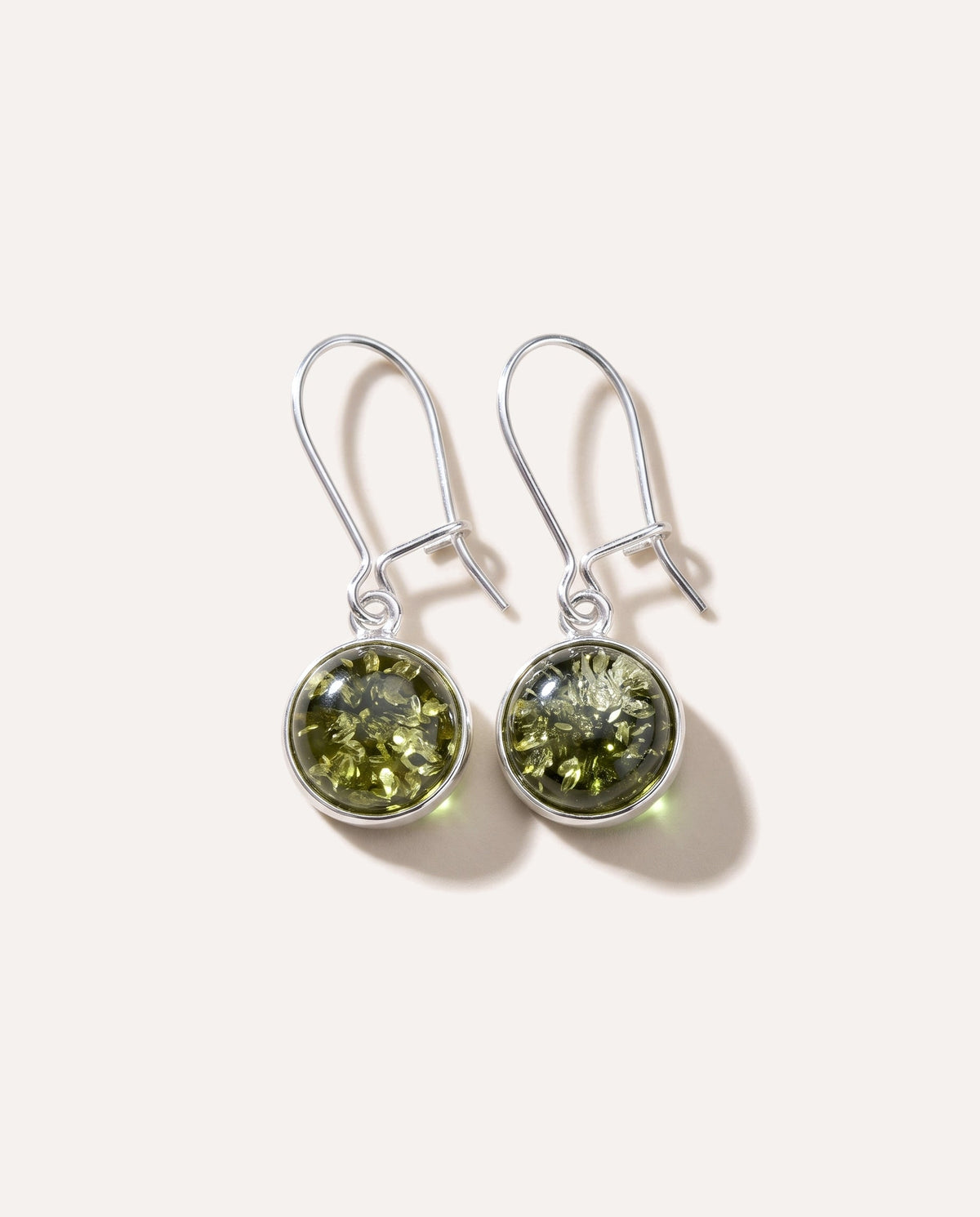 ESSENTIALS Green Amber Drop Earrings