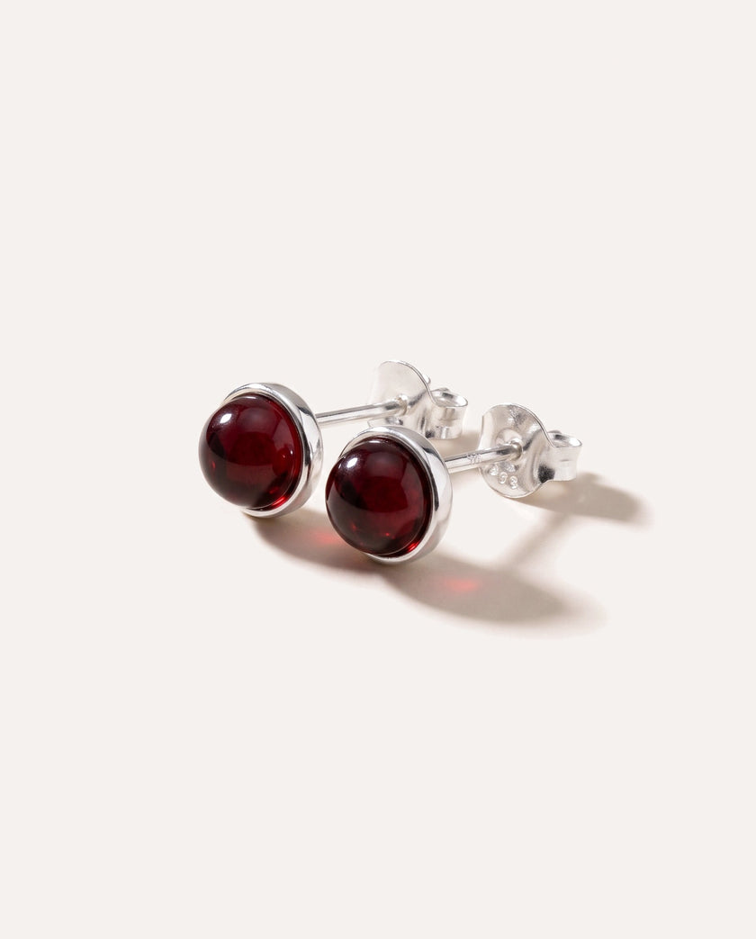 ESSENTIALS Mini Cherry Red Amber Stud Earrings