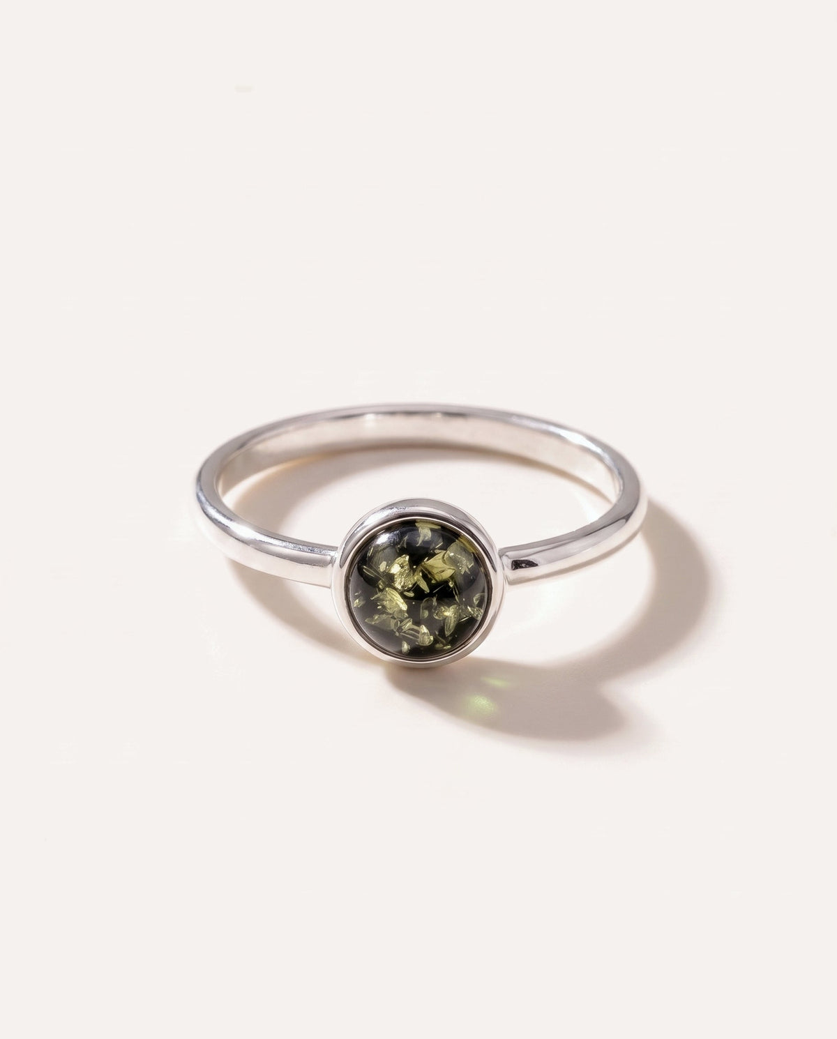 ESSENTIALS Mini Green Amber Stacking Ring