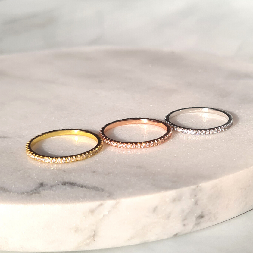 Thin Full Eternity Ring (1.2 mm) in Sterling Silver