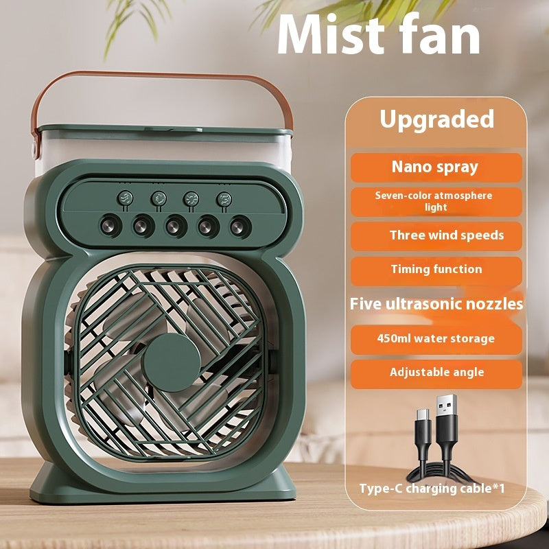 Aire acondicionado portátil 3 en 1, enfriador de aire evaporativo, luces nocturnas LED, 3 velocidades, ventilador humidificador para el hogar y la oficina