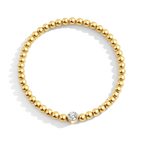 Gold Beaded Bubble Birthstone Bracelet