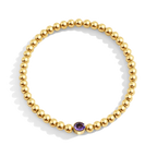 Gold Beaded Bubble Birthstone Bracelet