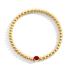 Gold Beaded Bubble Birthstone Bracelet