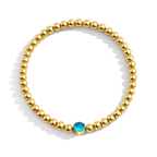 Gold Beaded Bubble Birthstone Bracelet