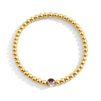 Gold Beaded Bubble Birthstone Bracelet