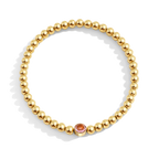 Gold Beaded Bubble Birthstone Bracelet