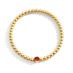 Gold Beaded Bubble Birthstone Bracelet