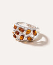 Floral Amber Cuff Ring