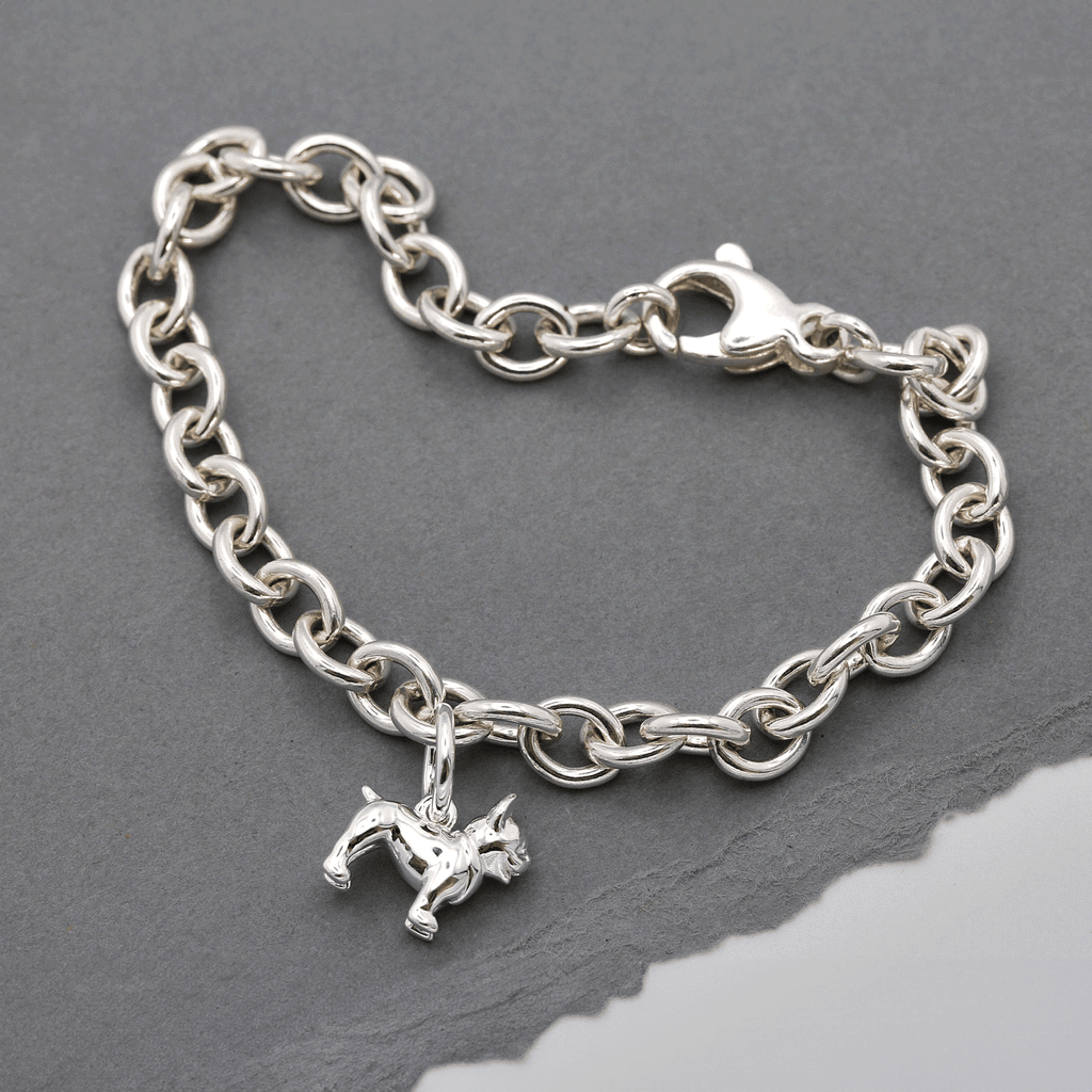 Dije de plata de bulldog francés