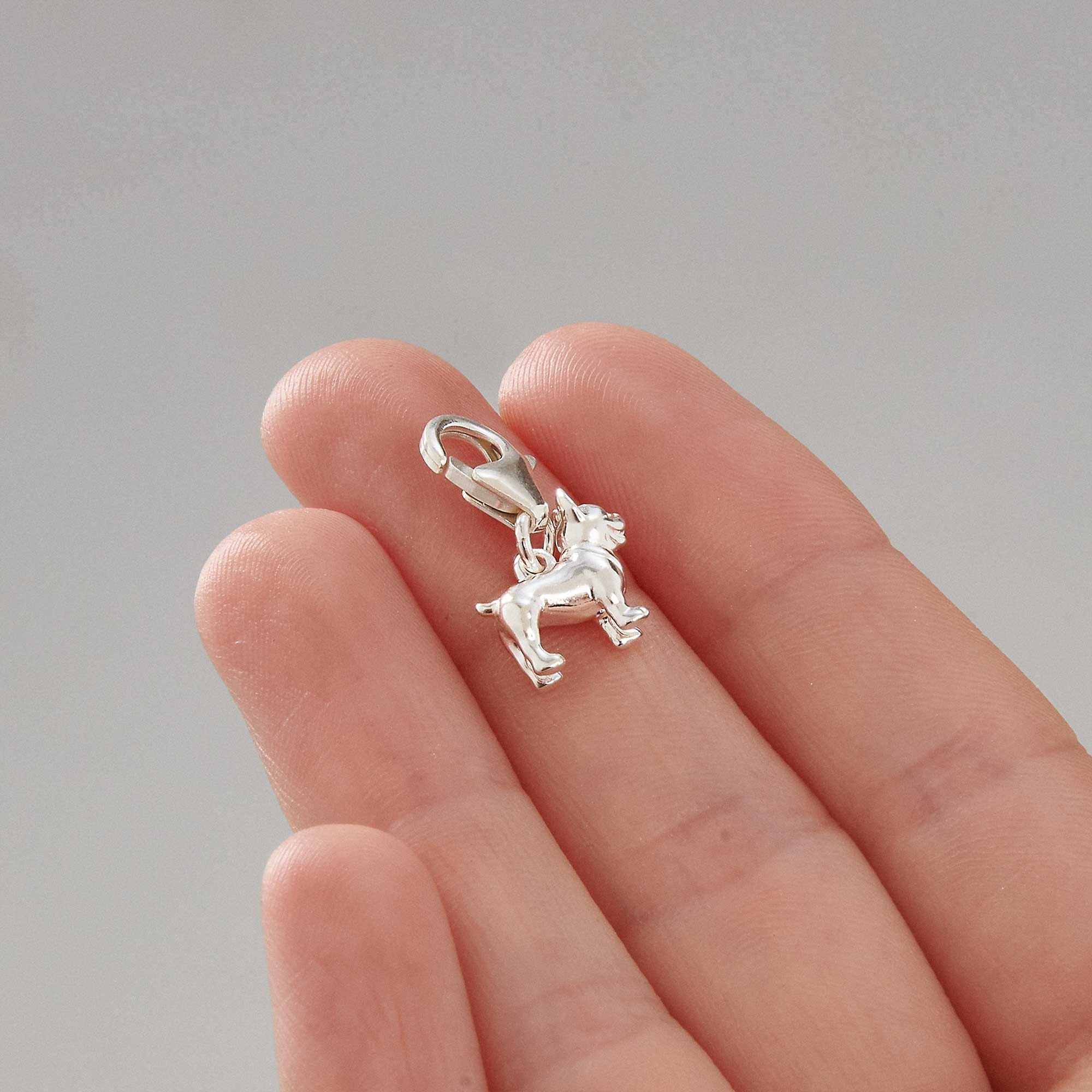 Dije de plata de bulldog francés