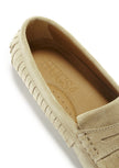 Women's Fringed Driving Loafers, taupe suede