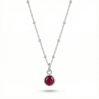 Sterling Silver Garnet Pendant Necklace