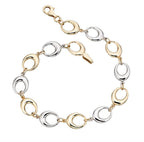 Elements Gold 9ct Mixed Gold Oval Link Bracelet