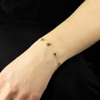 Elements Gold Heart and Flower Charm Bracelet