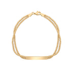 Elements Gold ID Bar Double Bead Chain Bracelet