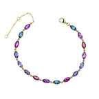 Elements Gold Semi-Precious Navette Tennis Bracelet