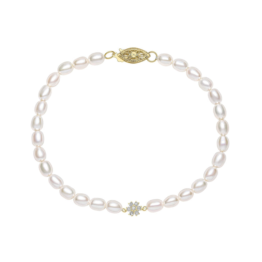 Elements Gold Seed Pearl and Flower Bracelet