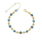 Elements Gold Ornate Blue Topaz Bracelet