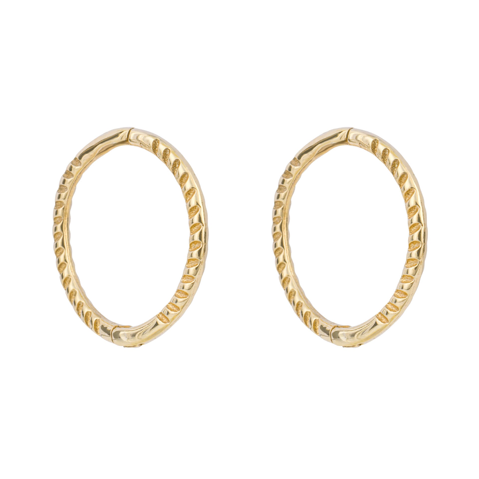 Elements Gold Rope Effect Hoop Earrings