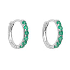 Elements Gold Precious Stone Hoop Earrings