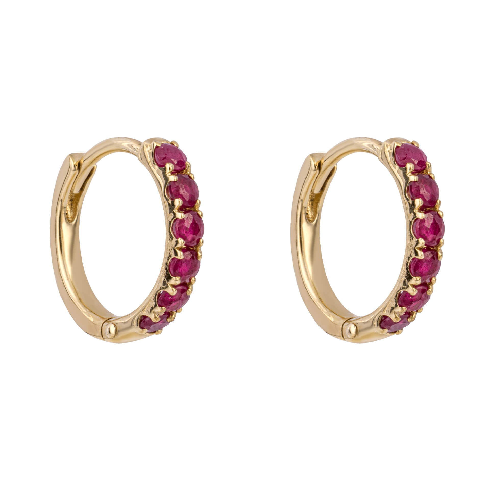 Elements Gold Precious Stone Hoop Earrings