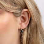 Elements Gold Teardrop Blue Topaz Earrings with Diamond