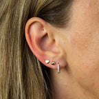 Elements Gold Hoop Earrings with Pave Diamonds