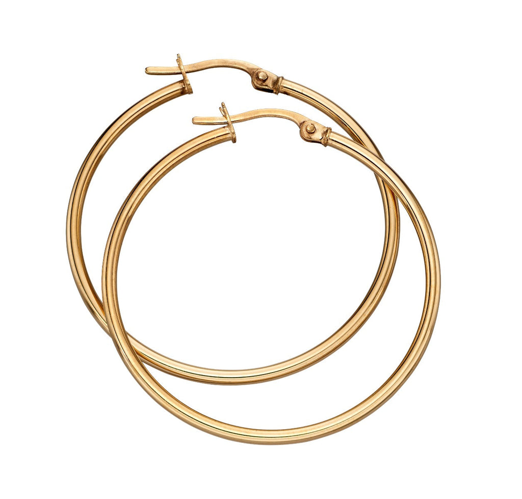 Elements Gold 30mm Hinged Hoop Earrings