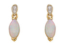 Elements Gold Opal Drop Earrings with Diamond