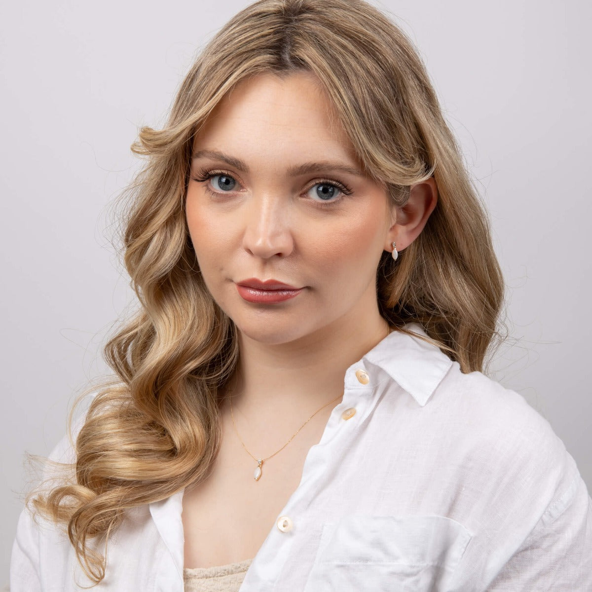 Elements Gold Opal Drop Earrings with Diamond
