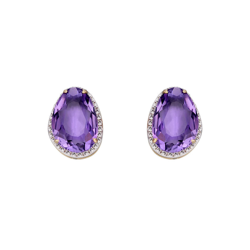 Elements Gold Irregular Shaped Semi-Precious Stone Stud Earrings