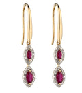 Elements Gold Marquise Double Drop Earrings