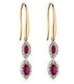 Elements Gold Marquise Double Drop Earrings